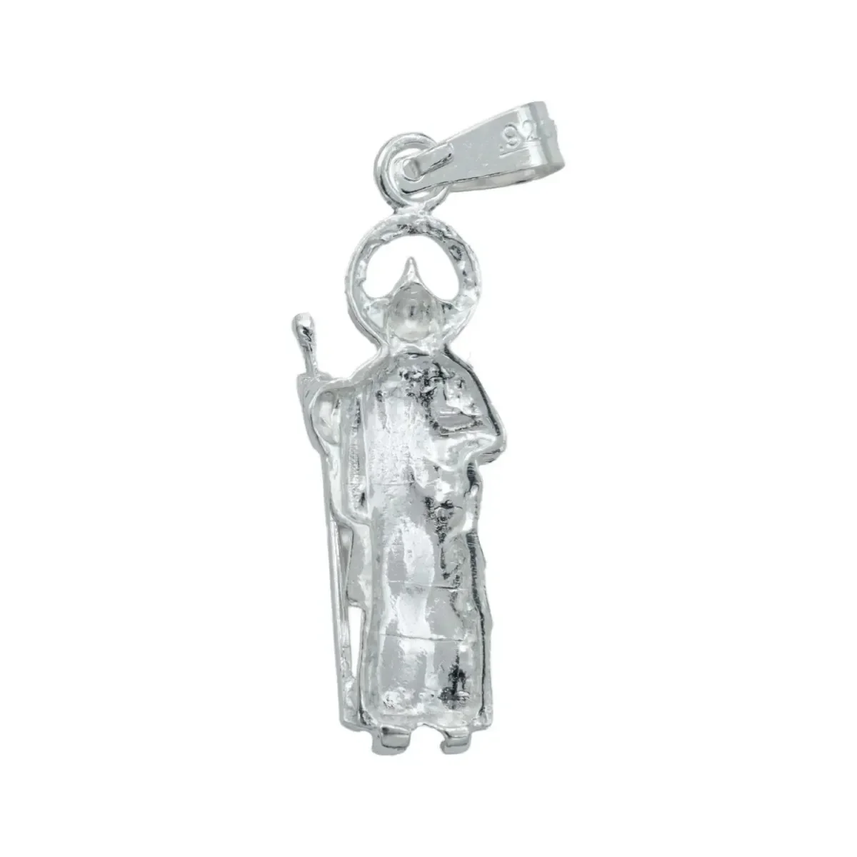 Dije Medalla San Judas Tadeo Plata 925 Liso Religioso Unisex - Imagen 3