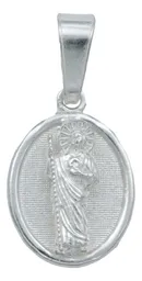 Dije Medalla San Judas Tadeo Plata 925 Miniatura Diamantada - Imagen 1