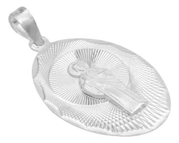 Dije Medalla San Judas Tadeo Plata 925 Ovalada Diamantada Modelo 2201 - Imagen 2