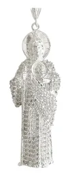 Dije Medalla San Judas Tadeo Plata 925 Zirconia Blanca - Imagen 2