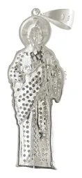 Dije Medalla San Judas Tadeo Plata 925 Zirconia Blanca - Imagen 3