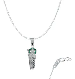 Dije Medalla San Judas Tadeo Plata 925 Zirconia Verde Bandola - Imagen 1
