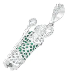 Dije Medalla San Judas Tadeo Plata 925 Zirconias Verdes con Relieve 3D - Imagen 4