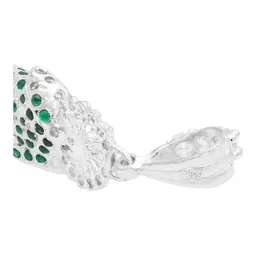 Dije Medalla San Judas Tadeo Plata 925 Zirconias Verdes con Relieve 3D - Imagen 5