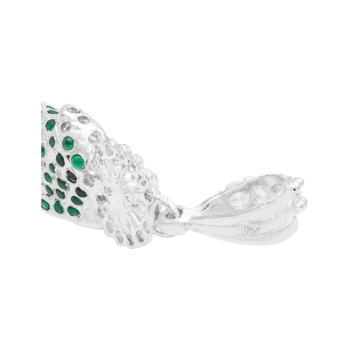Dije Medalla San Judas Tadeo Plata 925 Zirconias Verdes con Relieve 3D - Imagen 5