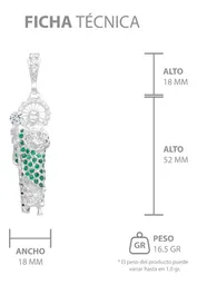 Dije Medalla San Judas Tadeo Plata 925 Zirconias Verdes con Relieve 3D - Imagen 6