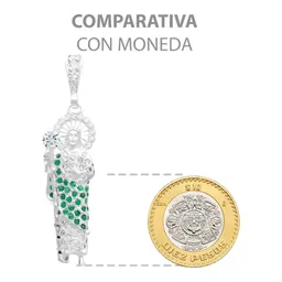 Dije Medalla San Judas Tadeo Plata 925 Zirconias Verdes con Relieve 3D - Imagen 8