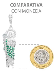 Dije Medalla San Judas Tadeo Plata 925 Zirconias Verdes con Relieve 3D - Imagen 8