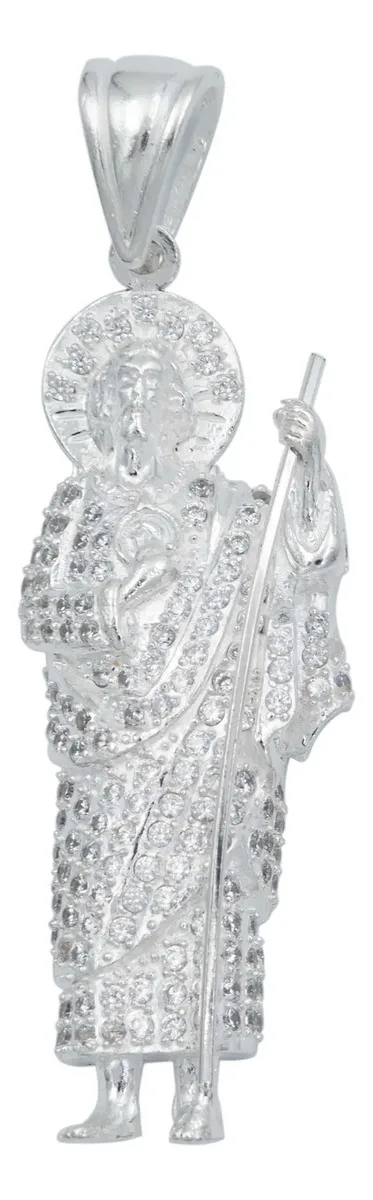 Dije Medalla San Judas Tadeo Plata Ley .925 Zirconia - Joyaris joyería artesanal mexicana