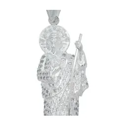 Dije Medalla San Judas Tadeo Plata Ley .925 con Zirconia Blanca - Imagen 3
