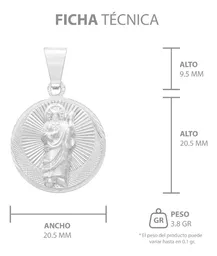 Dije Medalla San Judas Tadeo Plata Ley 925 Diamantada Hombre - Imagen 6