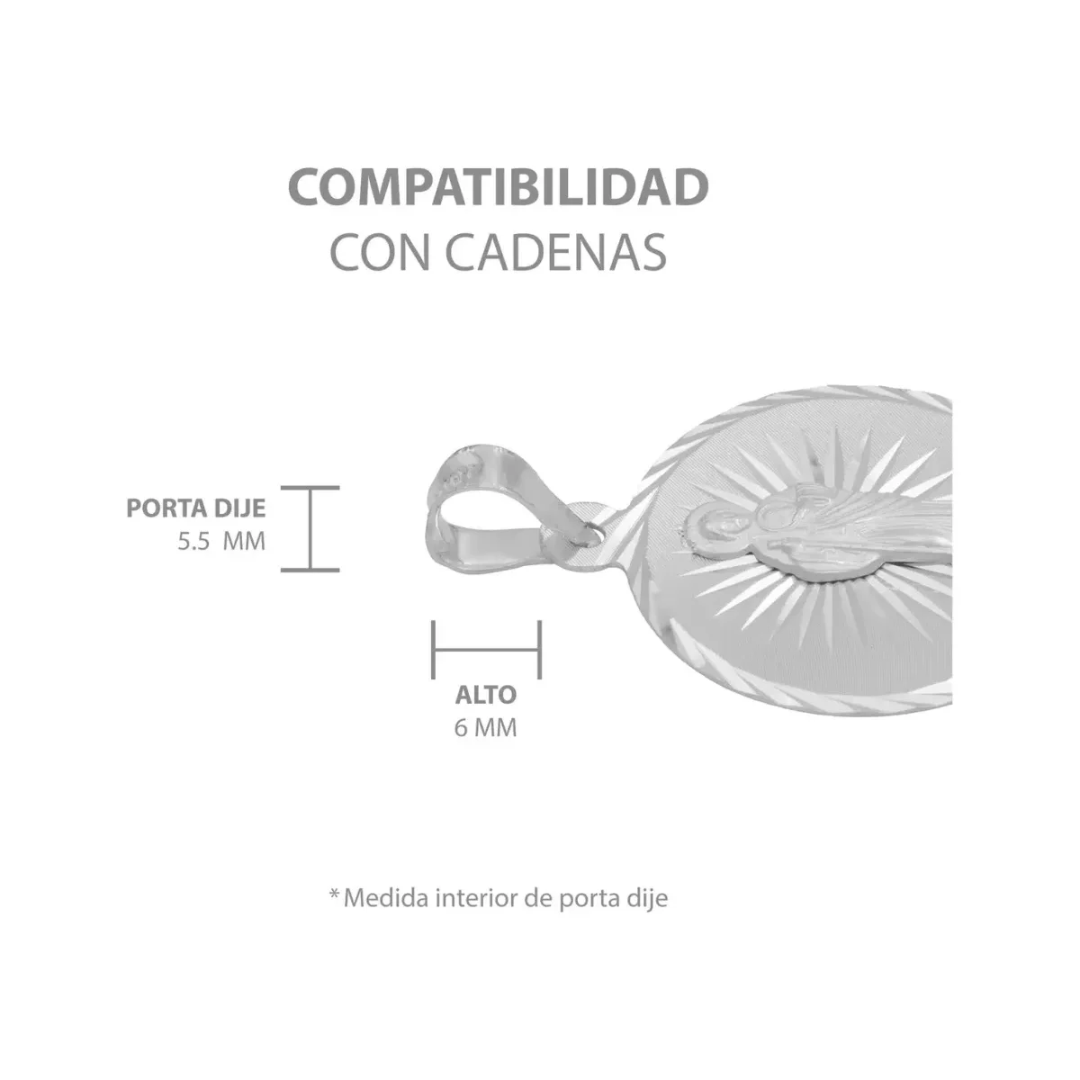 Dije Medalla San Judas Tadeo Plata Ley 925 Diamantado con Estrella - Imagen 7
