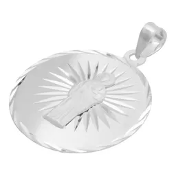Dije Medalla San Judas Tadeo Plata Ley .925 Diseño Estrella Diamantada - Imagen 3