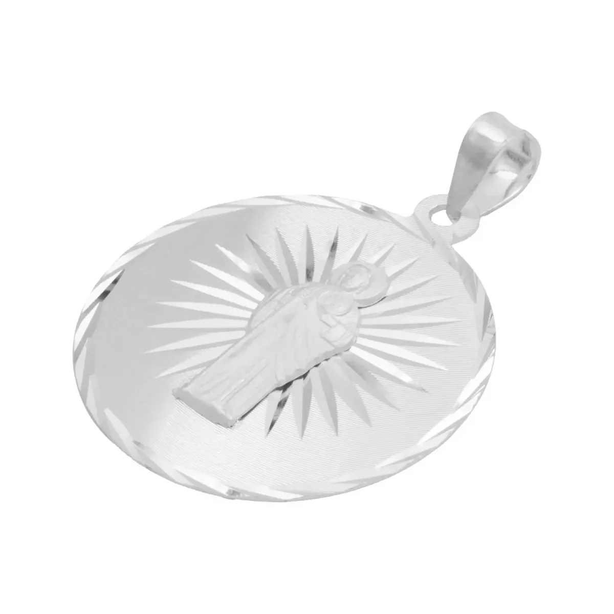 Dije Medalla San Judas Tadeo Plata Ley .925 Diseño Estrella Diamantada - Imagen 3