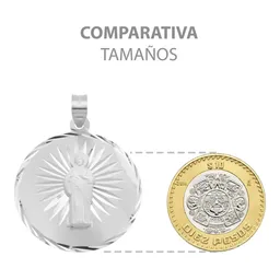 Dije Medalla San Judas Tadeo Plata Ley .925 Diseño Estrella Diamantada - Imagen 7