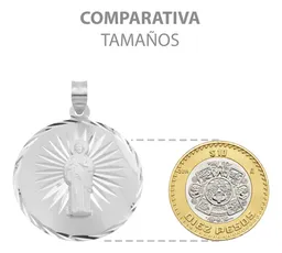 Dije Medalla San Judas Tadeo Plata Ley .925 Diseño Estrella Diamantada - Imagen 7