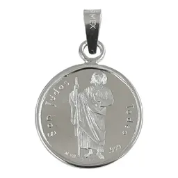 Dije Medalla San Judas Tadeo Plata Ley .999 Religioso - Imagen 1