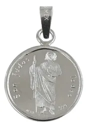 Dije Medalla San Judas Tadeo Plata Ley .999 Religioso - Imagen 1