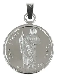 Dije Medalla San Judas Tadeo Plata Ley .999 Religioso - Imagen 2