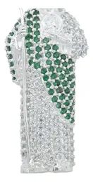 Dije Medalla San Judas Tadeo Plata Ley .925 Zirconia Verde Grande - Imagen 3