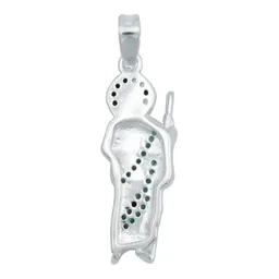Dije Medalla San Judas Tadeo Plata Ley .925 Zirconia Verde - Imagen 4