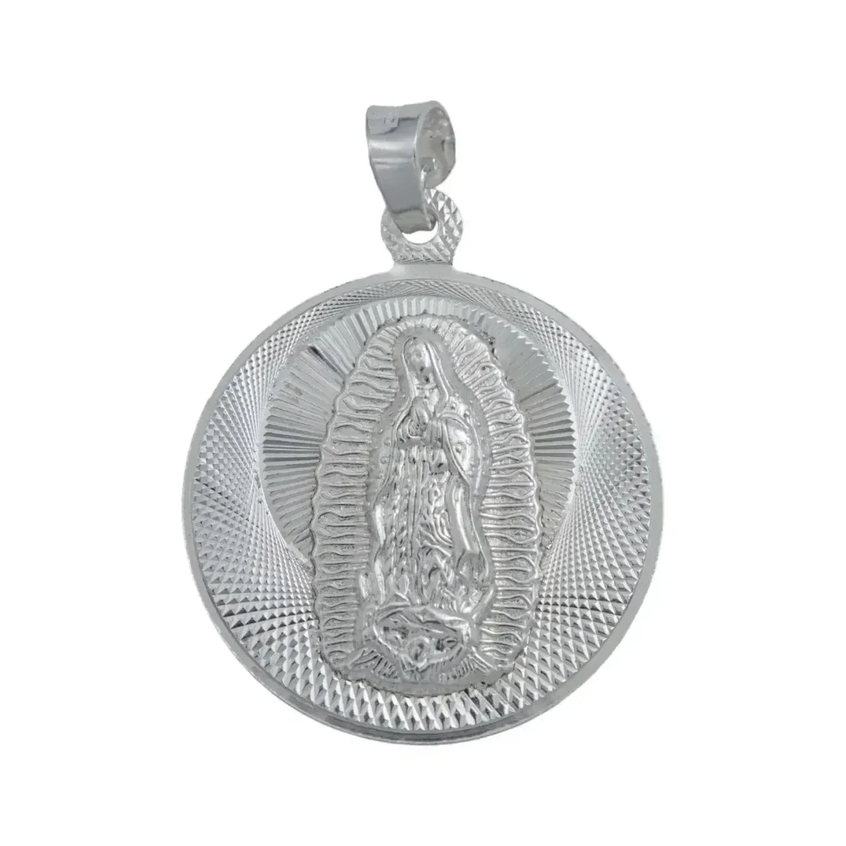 Dije Medalla San Judas Tadeo Virgen Guadalupe Plata 925 Doble Vista - Imagen 2