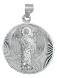 Dije Medalla San Judas Tadeo Virgen Guadalupe Plata 925 Doble Vista - Imagen 4