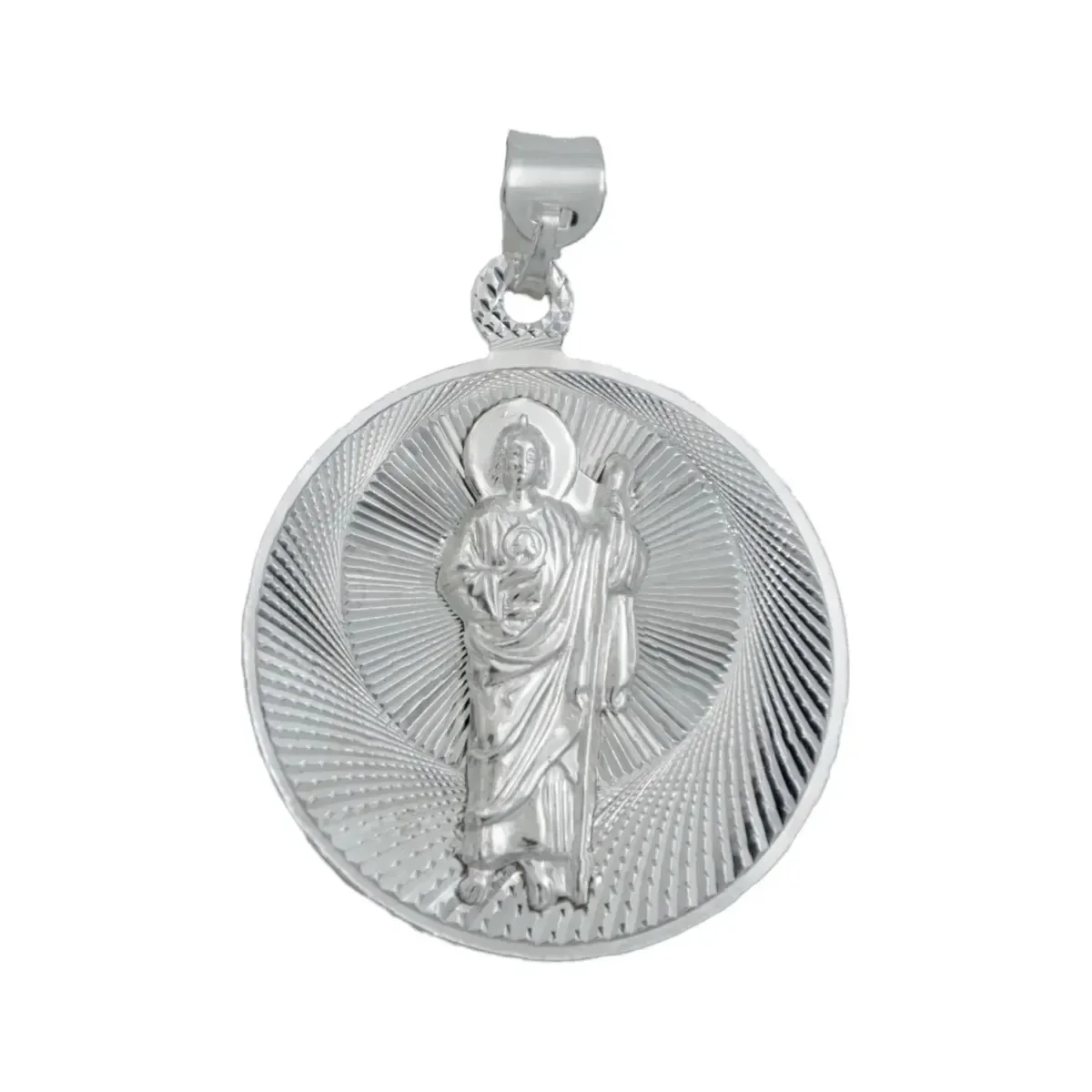Dije Medalla San Judas Tadeo Virgen Guadalupe Plata 925 Doble Vista - Imagen 4