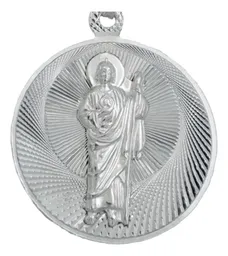 Dije Medalla San Judas Tadeo Virgen Guadalupe Plata 925 Doble Vista - Imagen 5