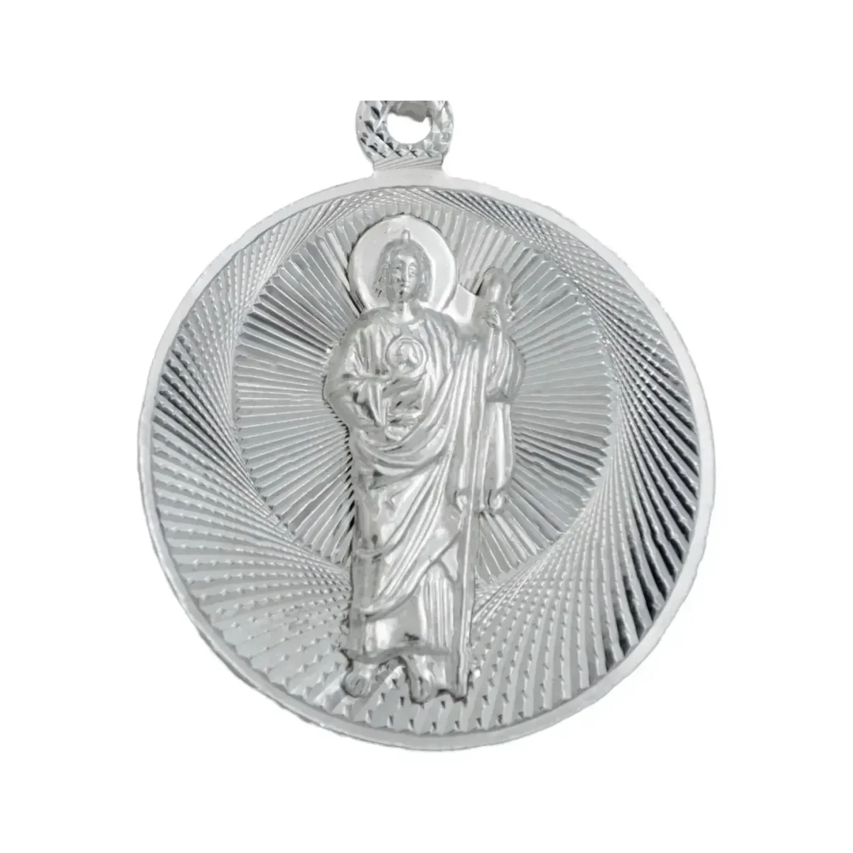 Dije Medalla San Judas Tadeo Virgen Guadalupe Plata 925 Doble Vista - Imagen 5