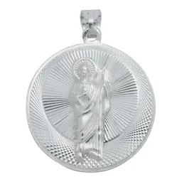 Dije Medalla San Judas Tadeo y Virgen de Guadalupe Plata .925 Doble Vista - Imagen 2