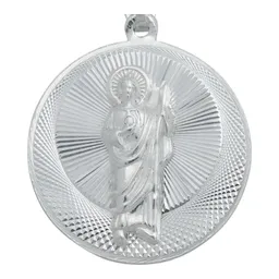 Dije Medalla San Judas Tadeo y Virgen de Guadalupe Plata .925 Doble Vista - Imagen 3