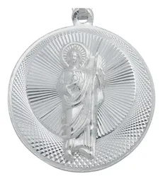 Dije Medalla San Judas Tadeo y Virgen de Guadalupe Plata .925 Doble Vista - Imagen 3