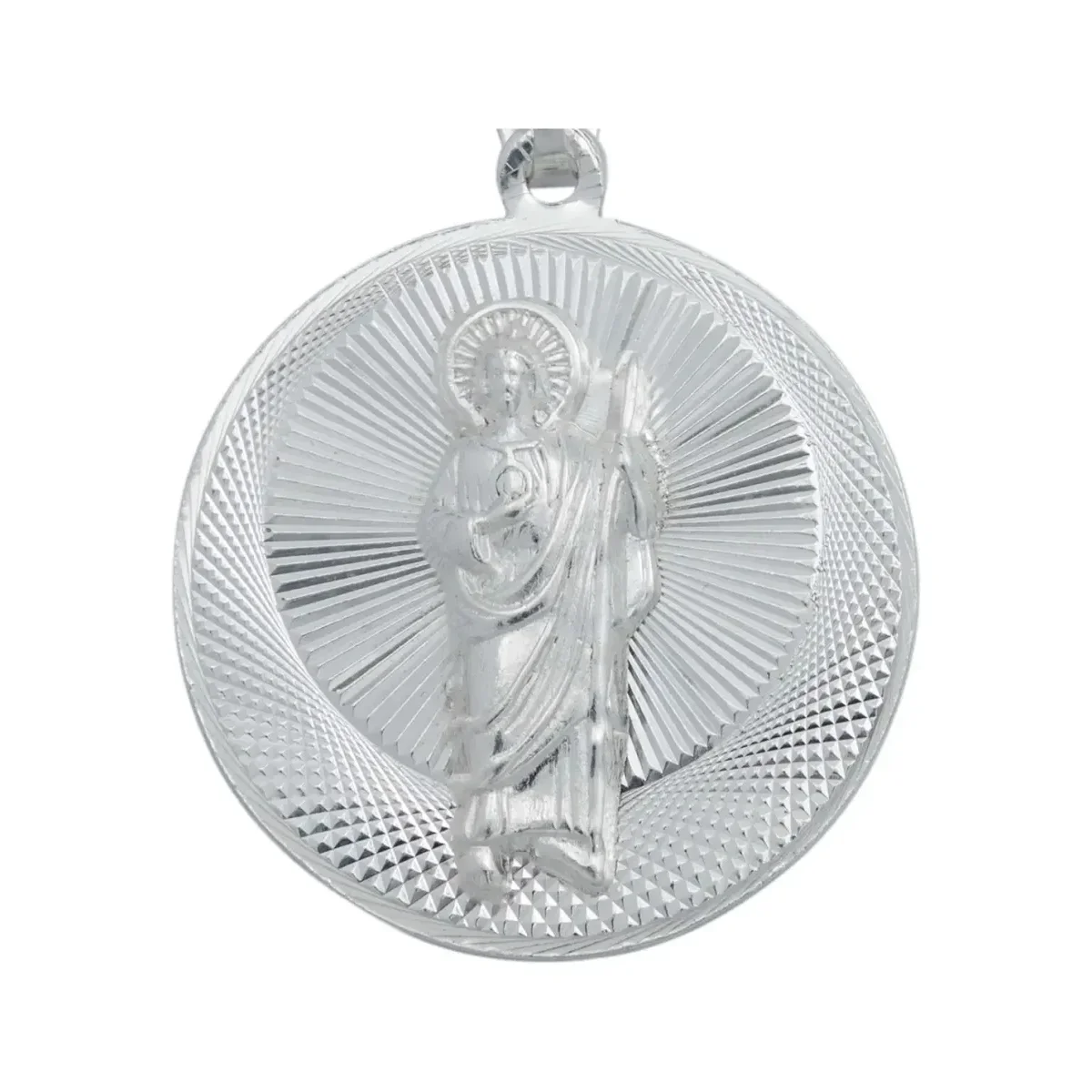 Dije Medalla San Judas Tadeo y Virgen de Guadalupe Plata .925 Doble Vista - Imagen 3