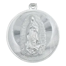 Dije Medalla San Judas Tadeo y Virgen de Guadalupe Plata .925 Doble Vista - Imagen 5