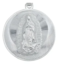 Dije Medalla San Judas Tadeo y Virgen de Guadalupe Plata .925 Doble Vista - Imagen 5
