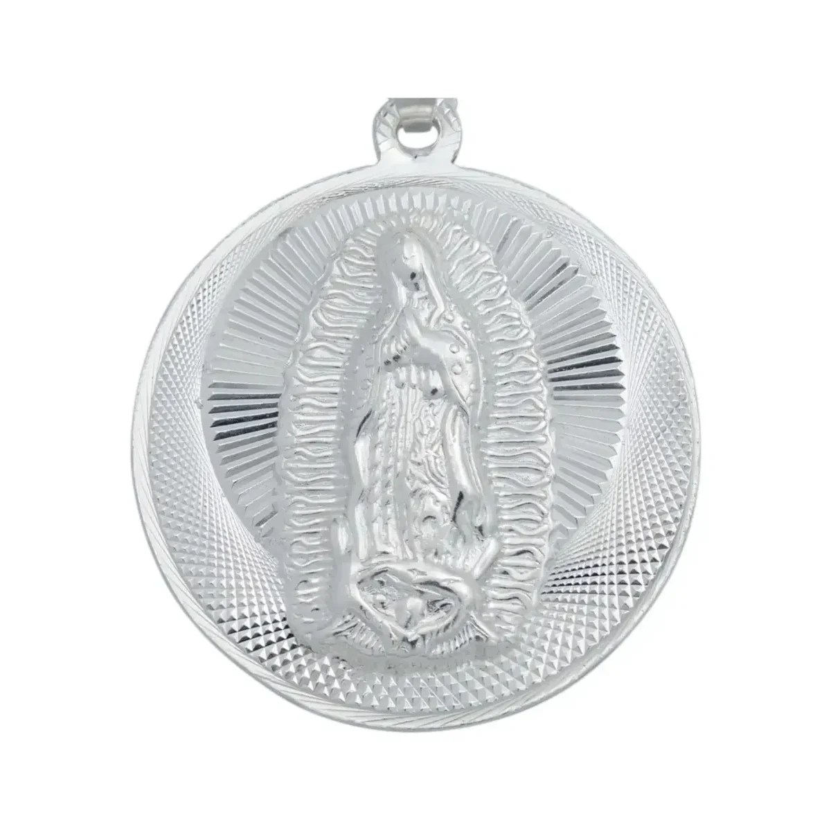 Dije Medalla San Judas Tadeo y Virgen de Guadalupe Plata .925 Doble Vista - Imagen 5