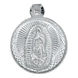 Dije Medalla San Judas y Virgencita Doble Vista Plata Ley .925 Religioso - Imagen 3