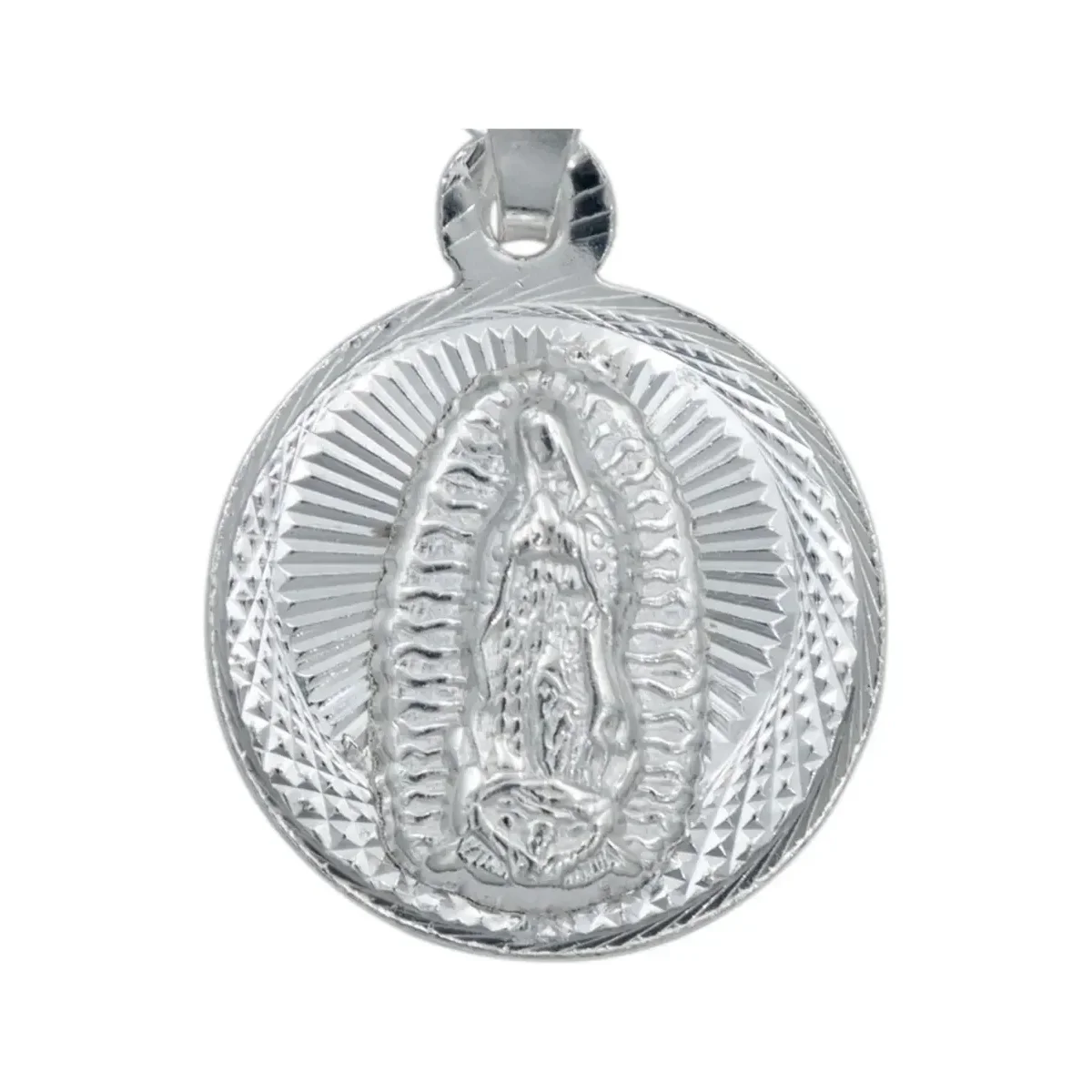 Dije Medalla San Judas y Virgencita Doble Vista Plata Ley .925 Religioso - Imagen 3