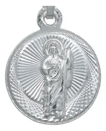Dije Medalla San Judas y Virgencita Doble Vista Plata Ley .925 Religioso - Imagen 5