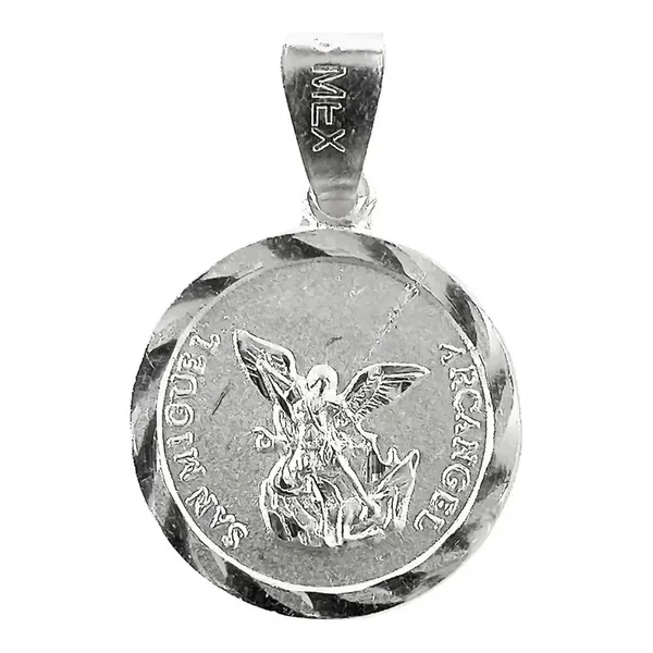Dije Medalla San Miguel Arcángel Plata 925 - Imagen 1