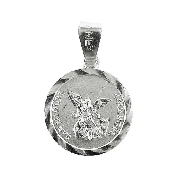 Dije Medalla San Miguel Arcángel Plata 925 - Imagen 1