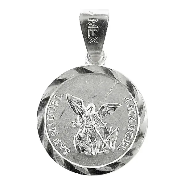 Dije Medalla San Miguel Arcángel Plata 925 - Imagen 1