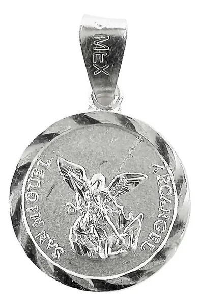 Dije Medalla San Miguel Arcángel Plata 925 - Imagen 1