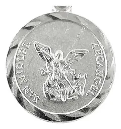 Dije Medalla San Miguel Arcángel Plata 925 - Imagen 3