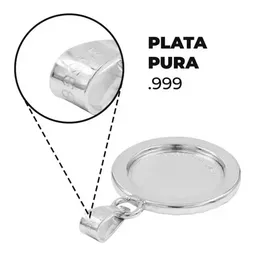 Dije Medalla San Miguel Arcángel Plata 999 con Zirconia - Imagen 6