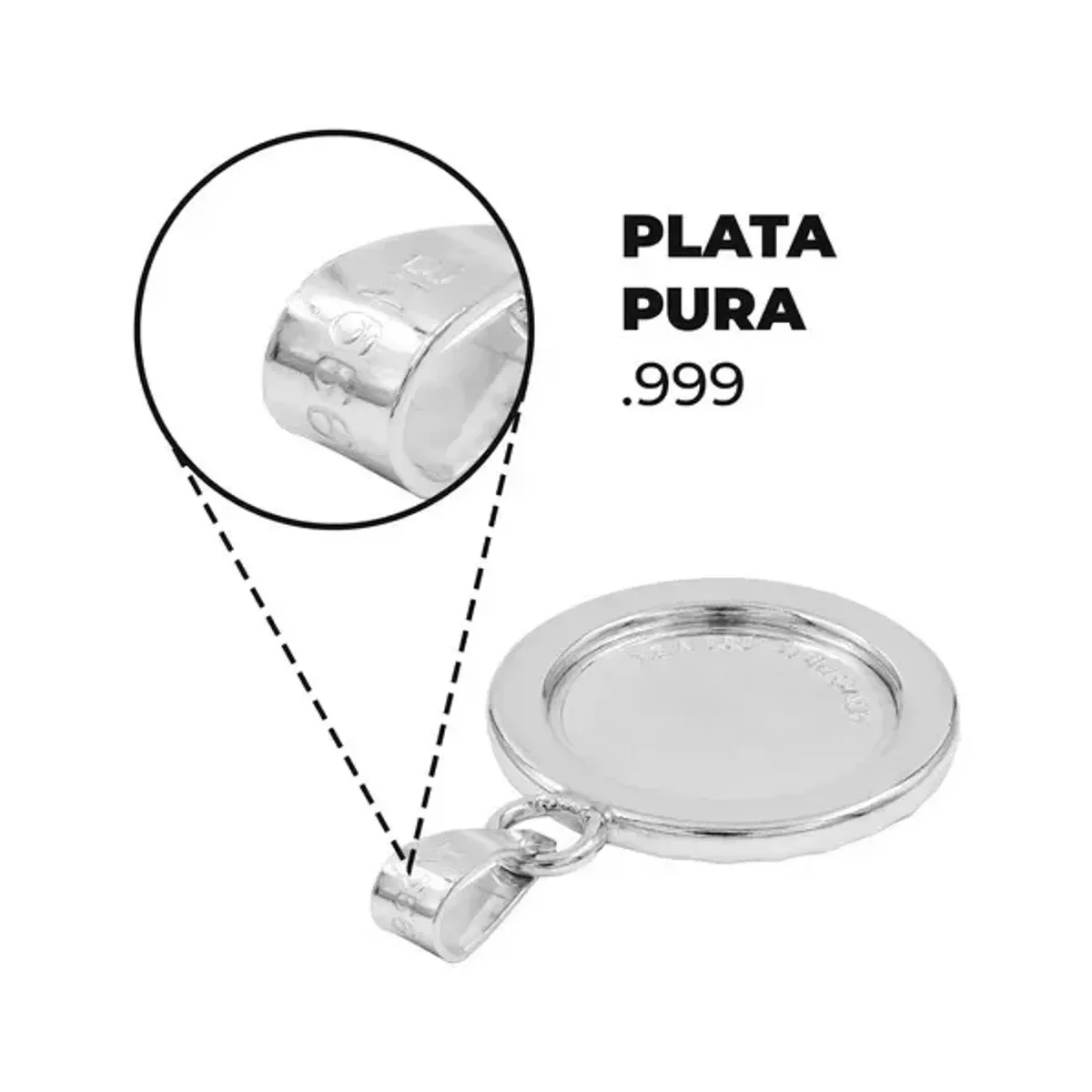 Dije Medalla San Miguel Arcángel Plata 999 con Zirconia - Imagen 6