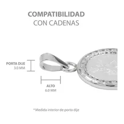 Dije Medalla San Miguel Arcángel Plata 999 con Zirconia - Imagen 7