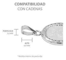 Dije Medalla San Miguel Arcángel Plata 999 con Zirconia - Imagen 7