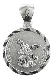 Dije Medalla San Miguel Arcangel Plata .925 - Imagen 1